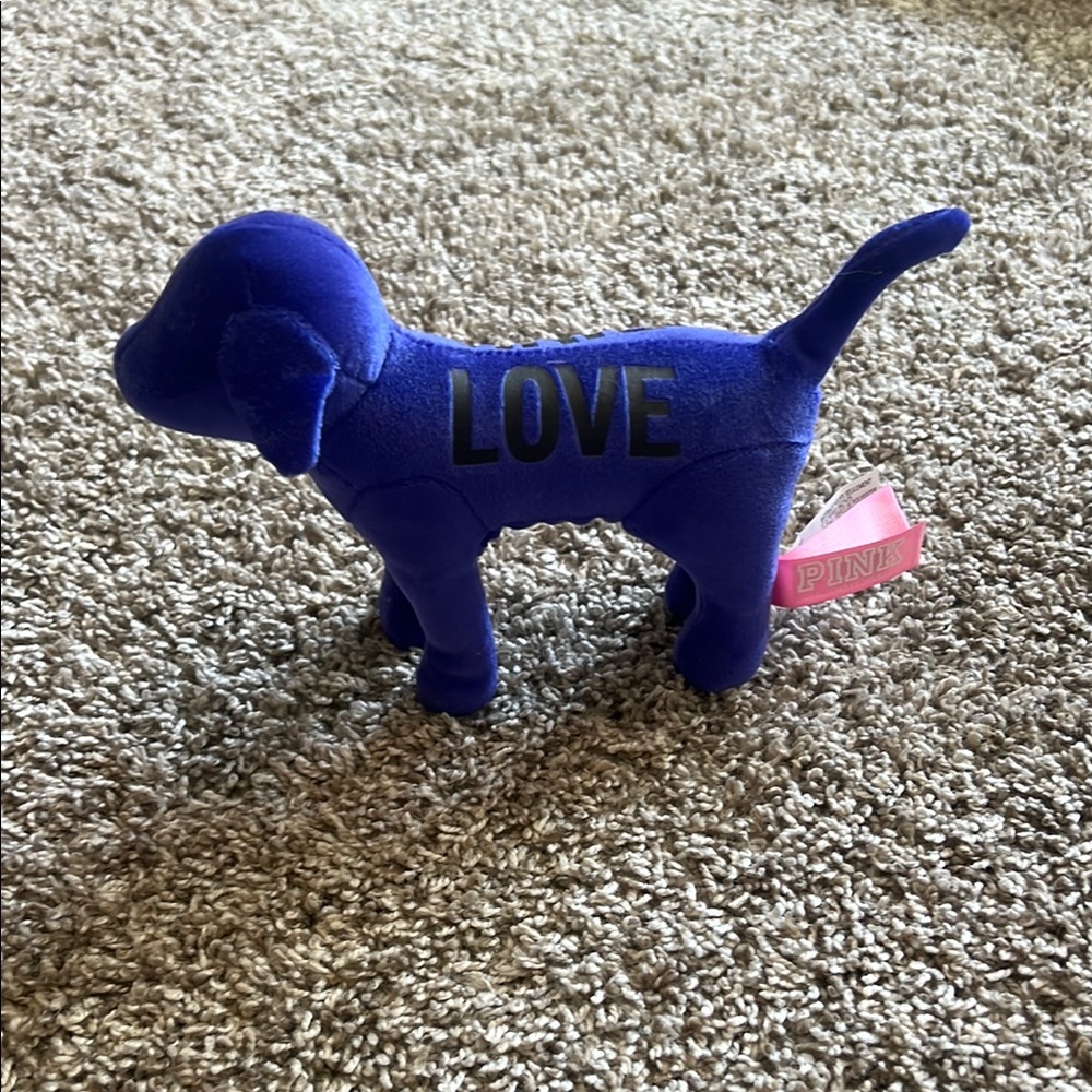 PINK Victoria's Secret Blue Dog Plush Toy